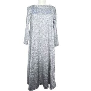 Chi Chi Women's Trapeese Long Sleeve Dress XL Midi Grey Side Pockets Pre-Owned